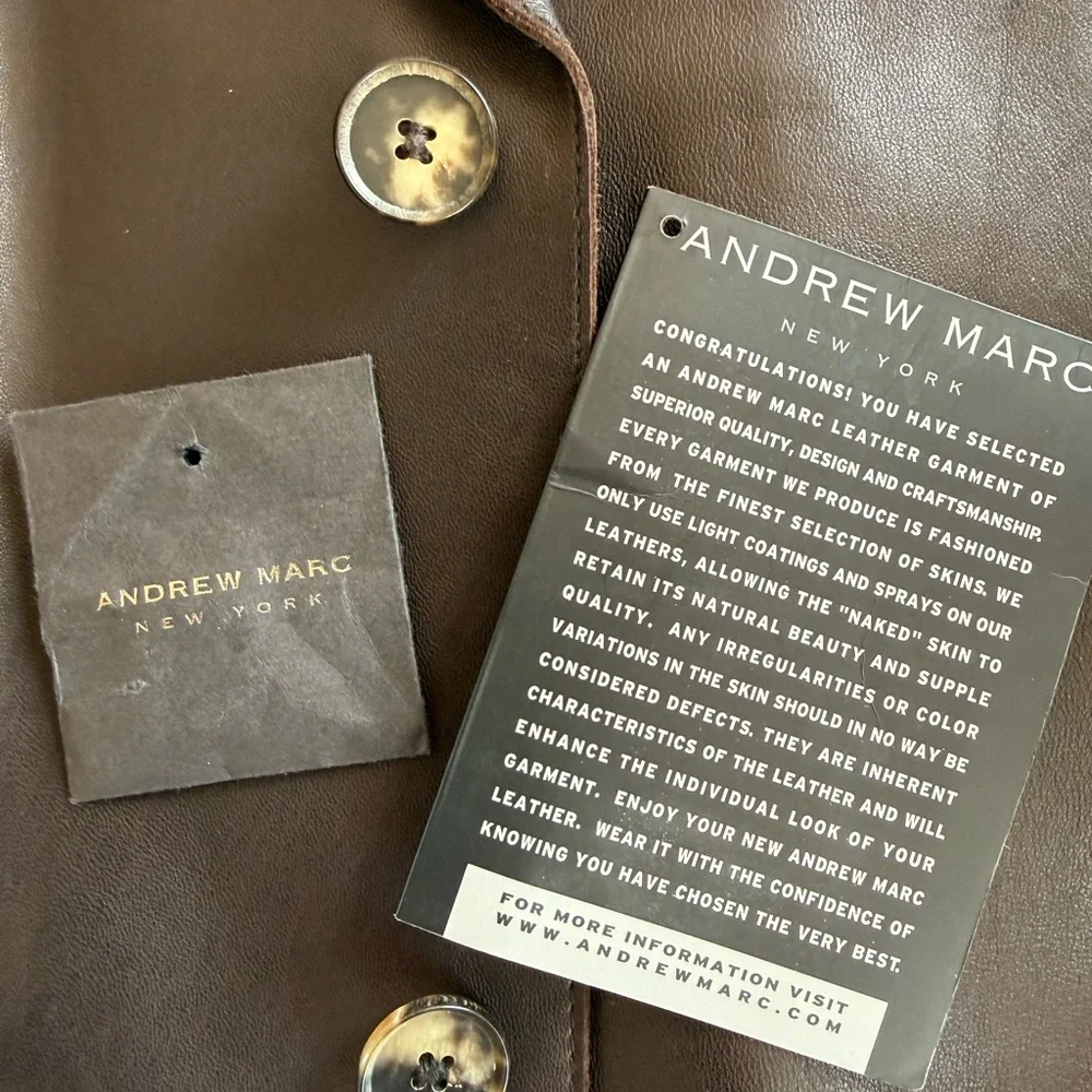 Andrew Marc Leather Dark Brown Men’s - Picture 7 of 11